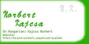 norbert kajcsa business card